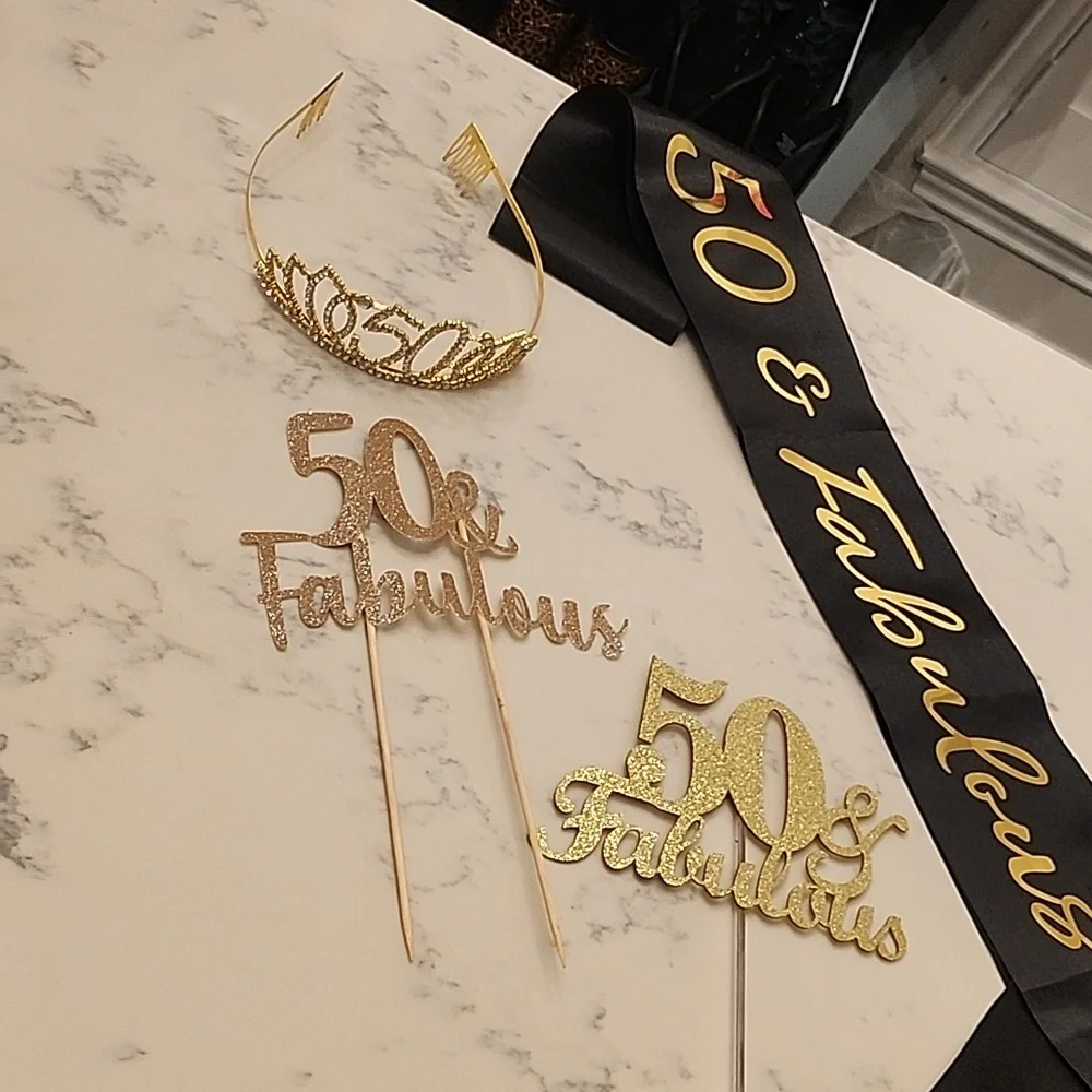 50 & Fabulous Gold Party Decoration Set